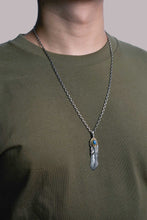 Load image into Gallery viewer, Right Feather Leaf Retro 925 Silver Goro Takahashi Pendant with Turquoise
