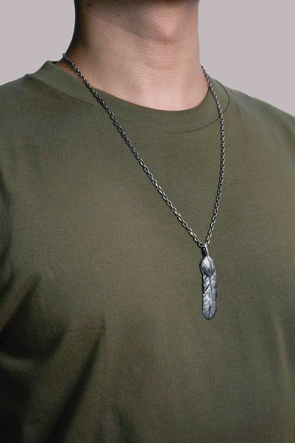 Right Feather Retro 925 Silver Leaf Goro Takahashi Pendant