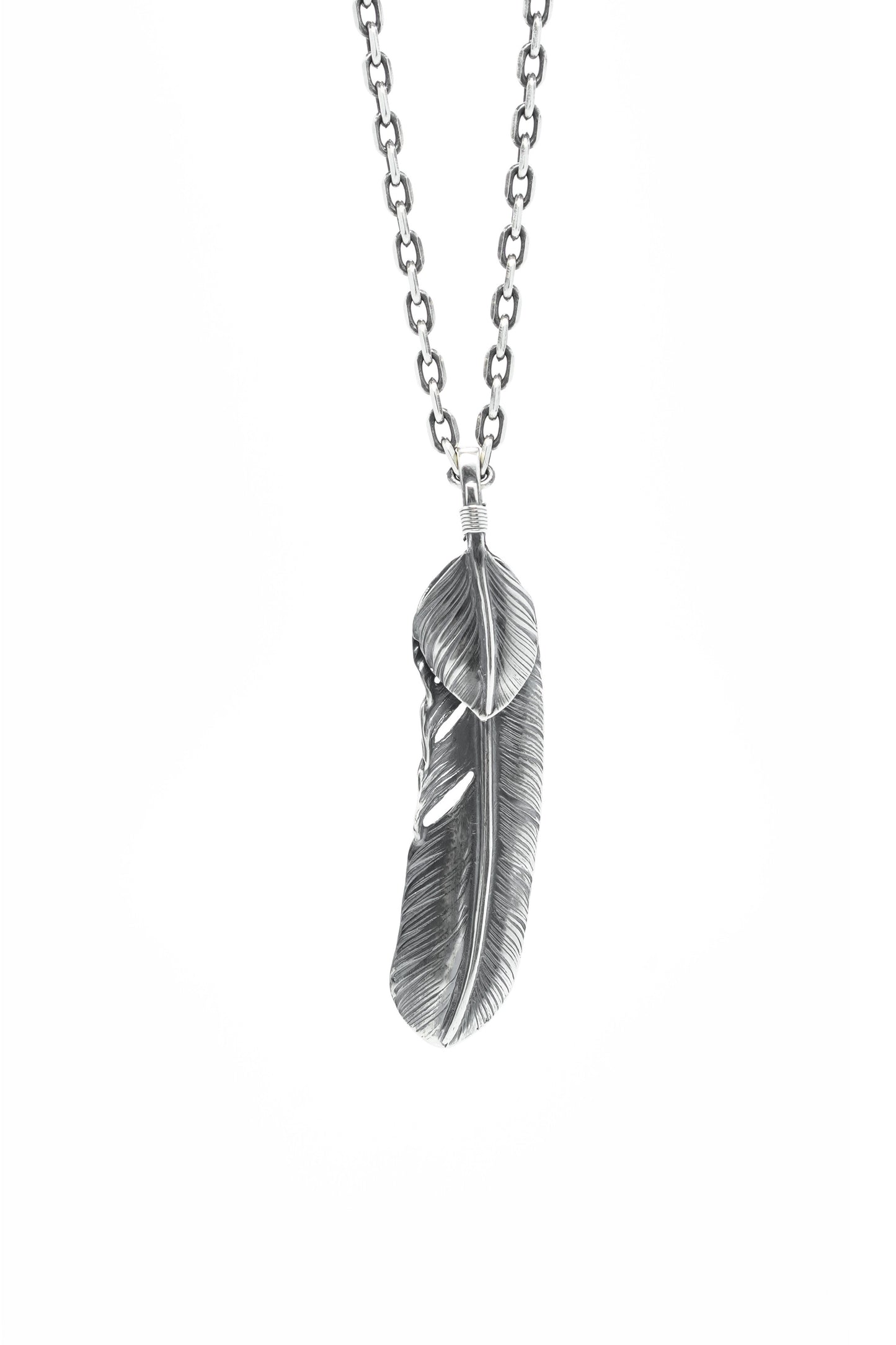 Right Feather Retro 925 Silver Leaf Goro Takahashi Pendant