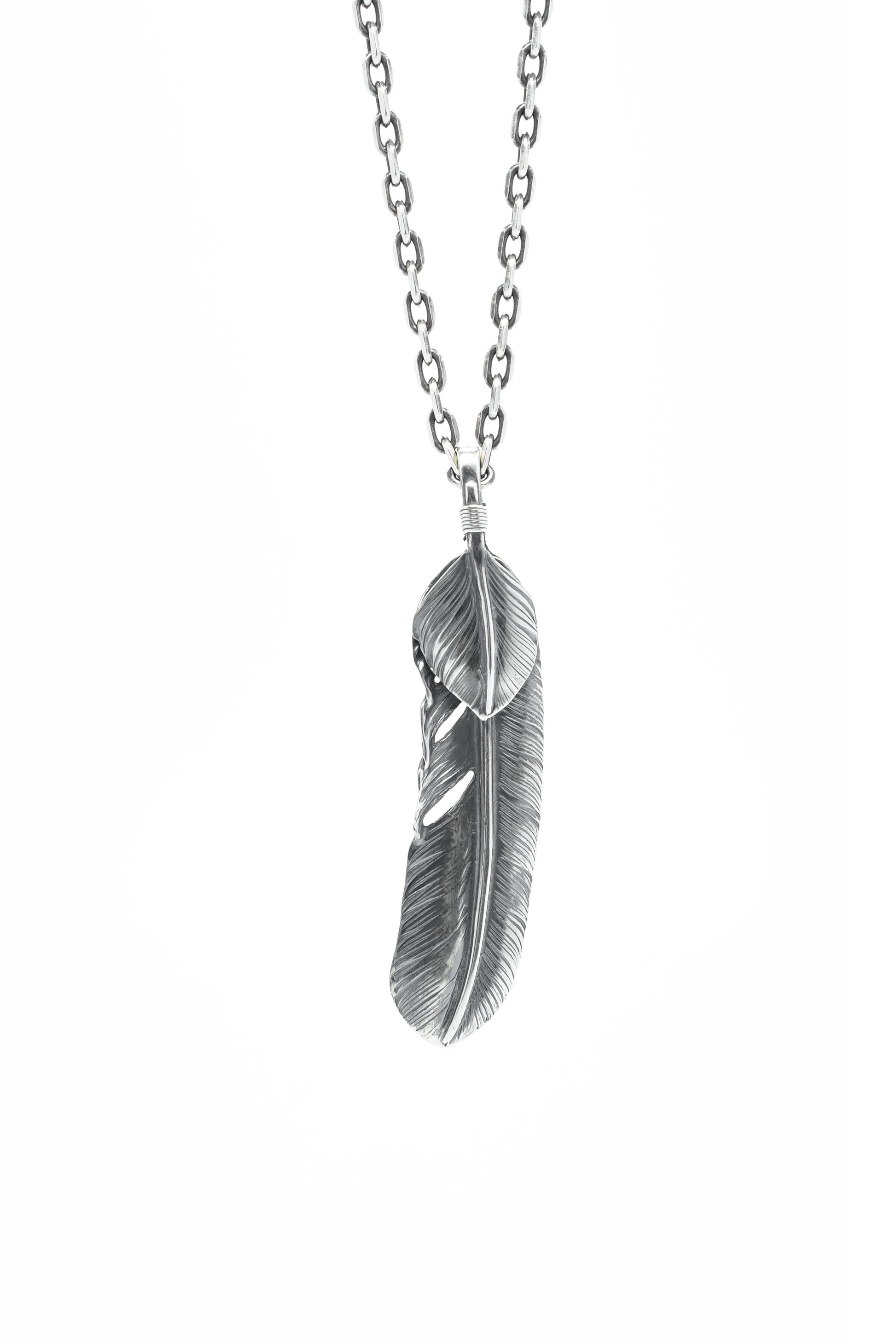 Right Feather Retro 925 Silver Leaf Goro Takahashi Pendant