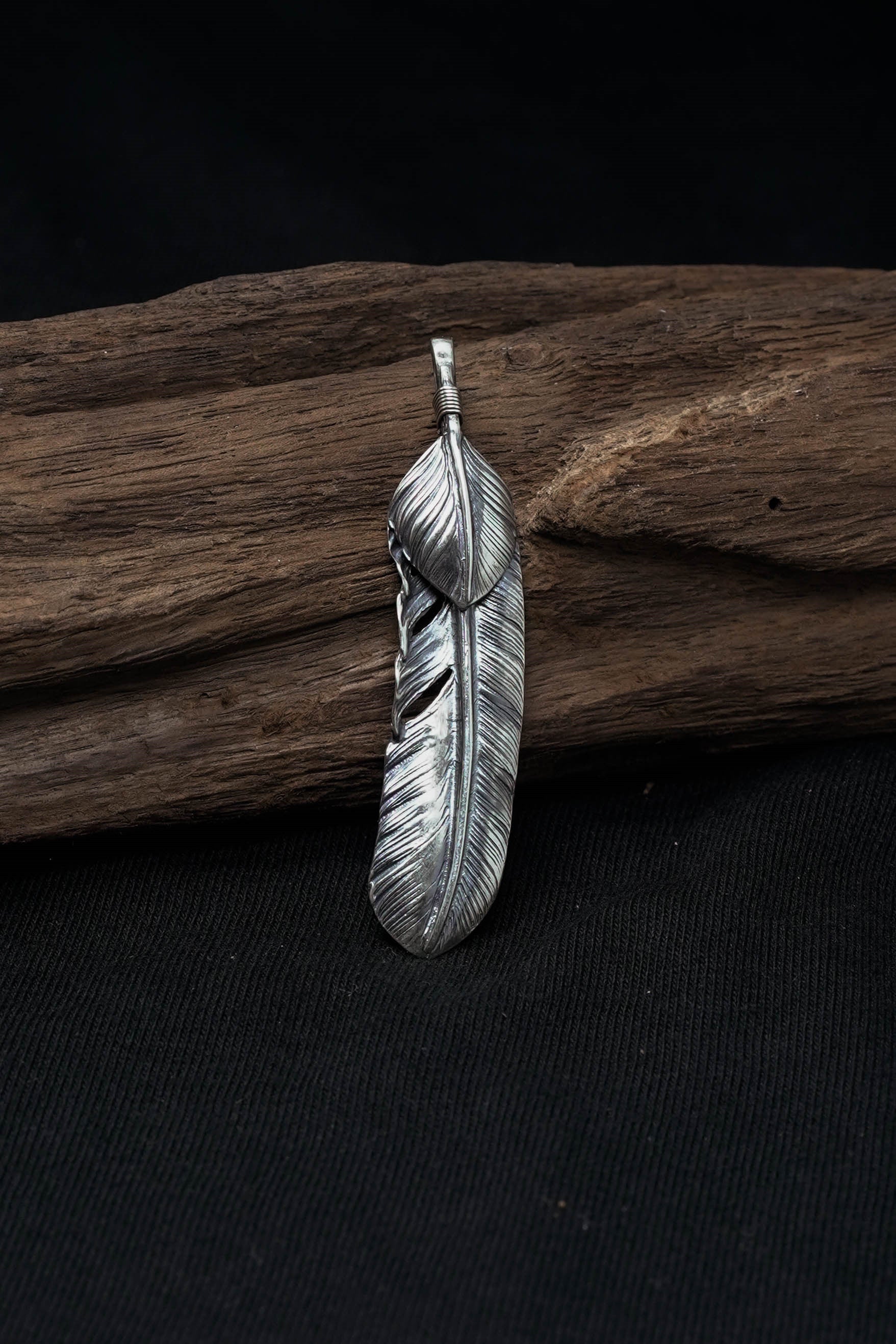 Right Feather Retro 925 Silver Leaf Goro Takahashi Pendant