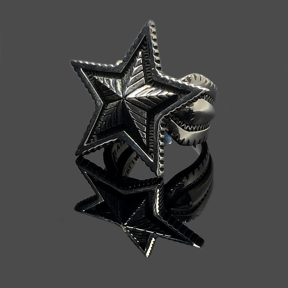Sterling Silver Double Star Ring