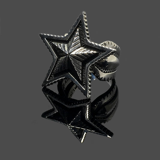 Sterling Silver Double Star Ring