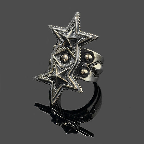 Authentic Sterling Silver Cody Sanderson Double Sheriff Star Ring