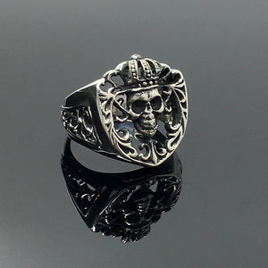 Vintage Men's King Crown Skull Ring Hip Hop Rock Biker Jewelry Ring