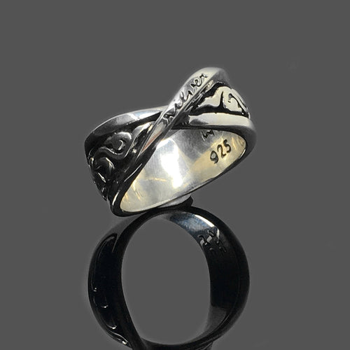 Vintage 925 Sterling Silver Ring Hip Hop Rock Biker Jewelry Ring