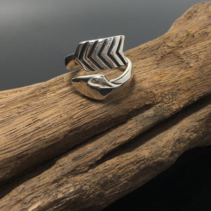 925 Sterling Silver Jewelry Small Twisted Arrow Ring