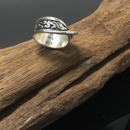 Vintage 925 Sterling Silver Ring Hip Hop Rock Biker Jewelry Ring