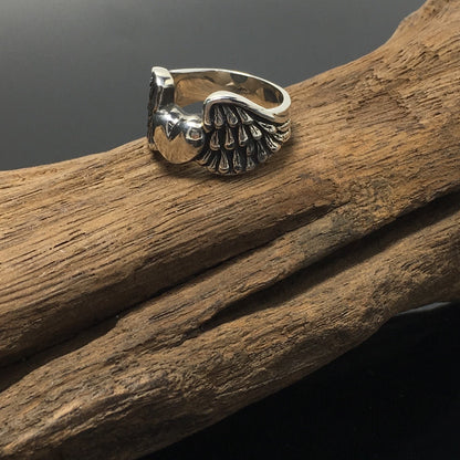 925 Sterling Silver Winged Heart Ring