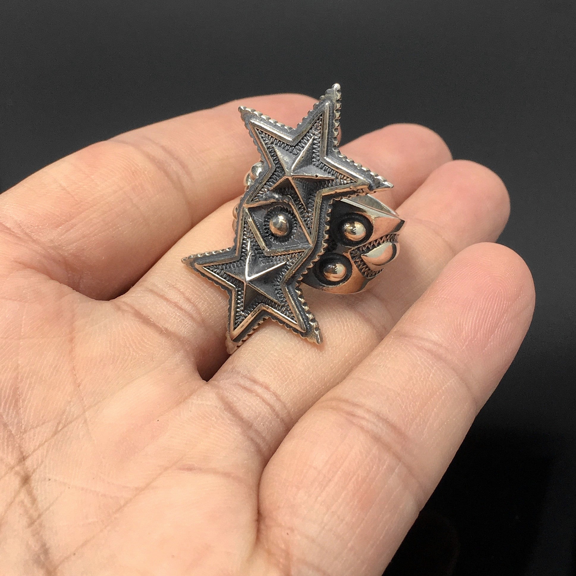 Authentic Sterling Silver Cody Sanderson Double Sheriff Star Ring