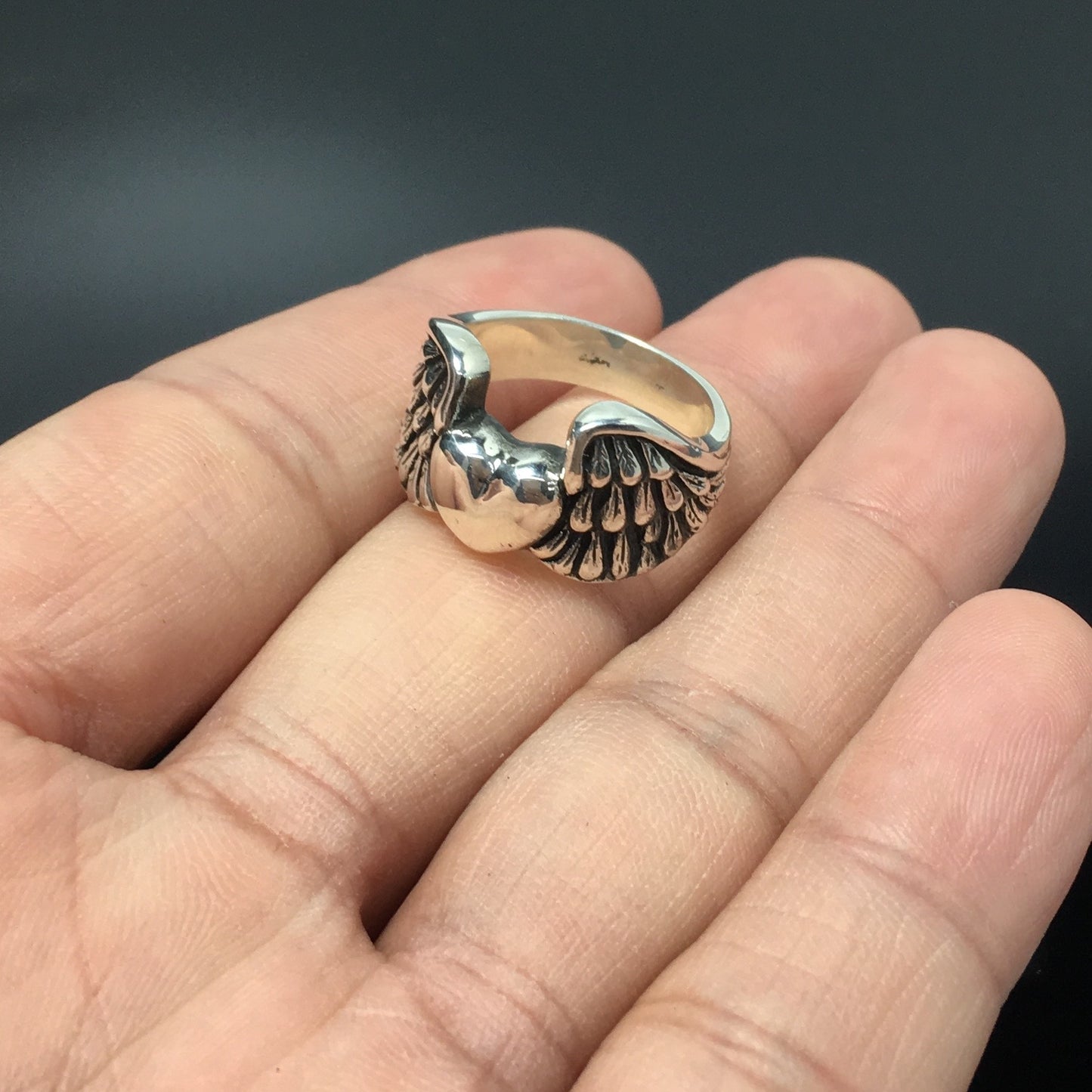 925 Sterling Silver Winged Heart Ring