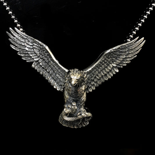 Vintage Men's Eagle Flying Hawk Pendant For Men Male Retro Jewelry