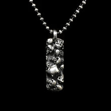 Load image into Gallery viewer, Sterling Silver Small Rectangle Skull Pendant
