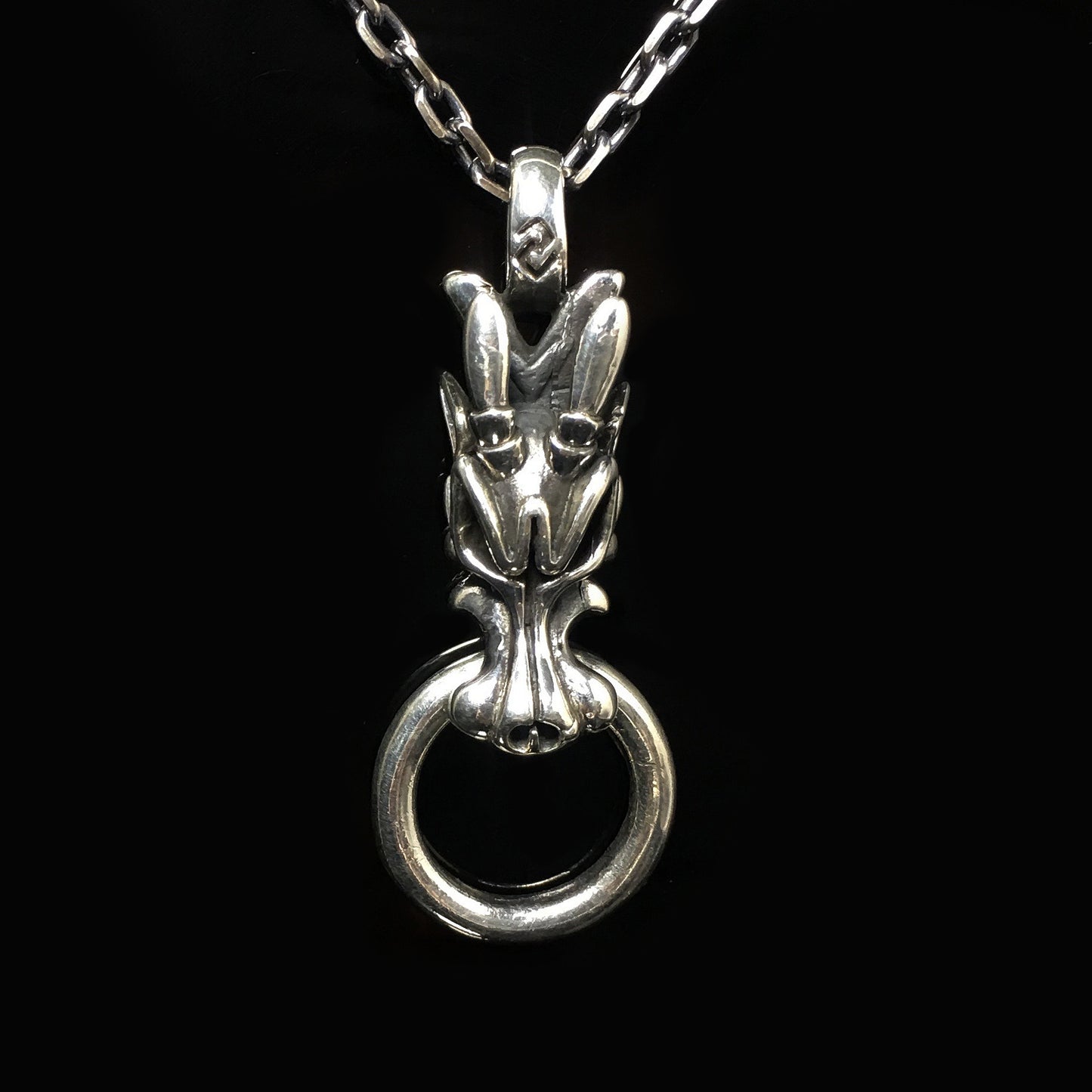 Sterling Silver Dragon Head Pendant