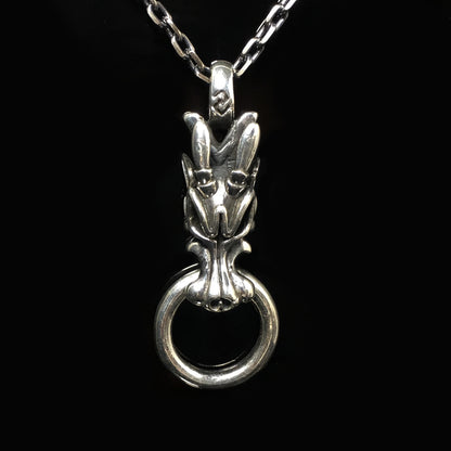 Sterling Silver Dragon Head Pendant