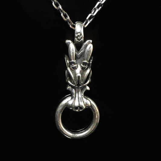 Sterling Silver Dragon Head Pendant