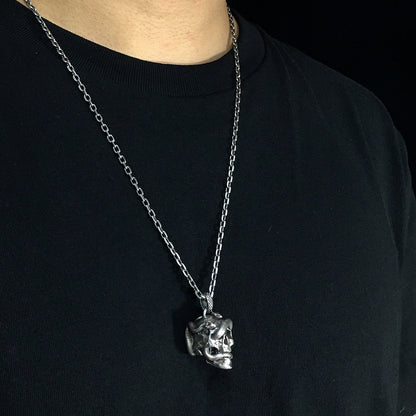 Retro Snake Skull 925 Sterling Silver Pendant