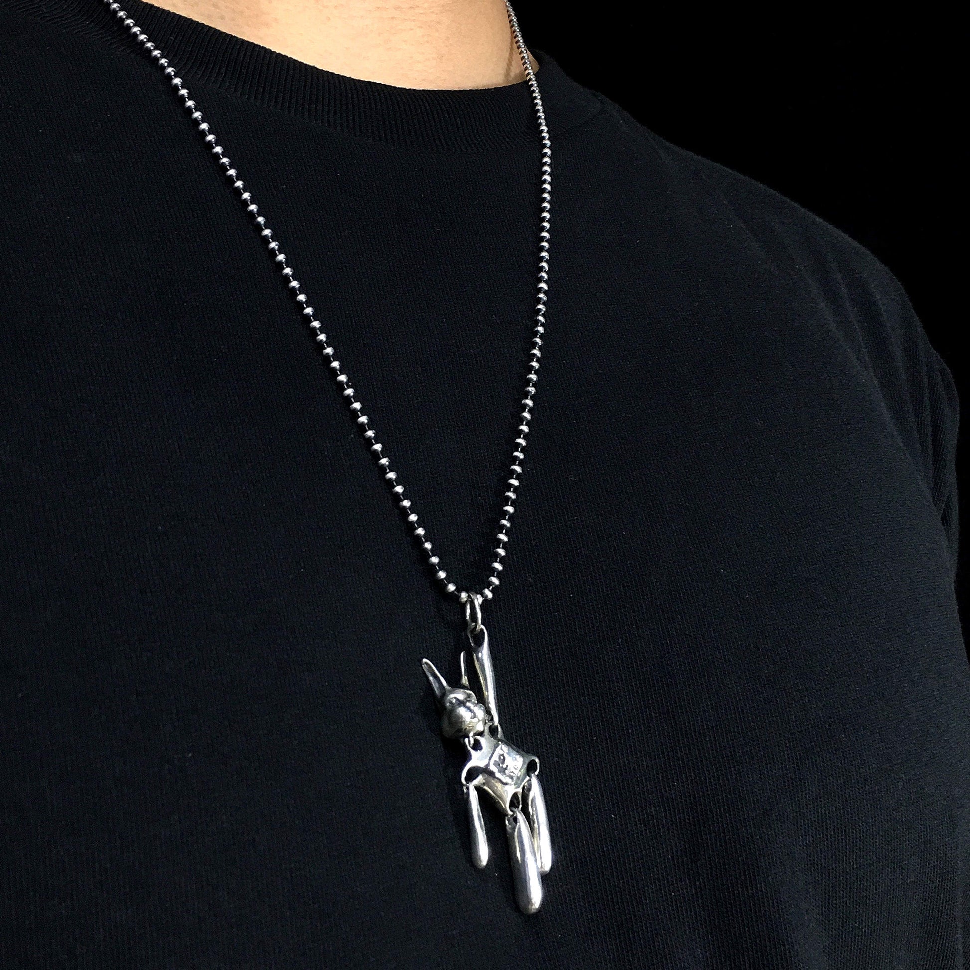 Vintage 925 Sterling Silver Cute Bunny Rabbit Pendant