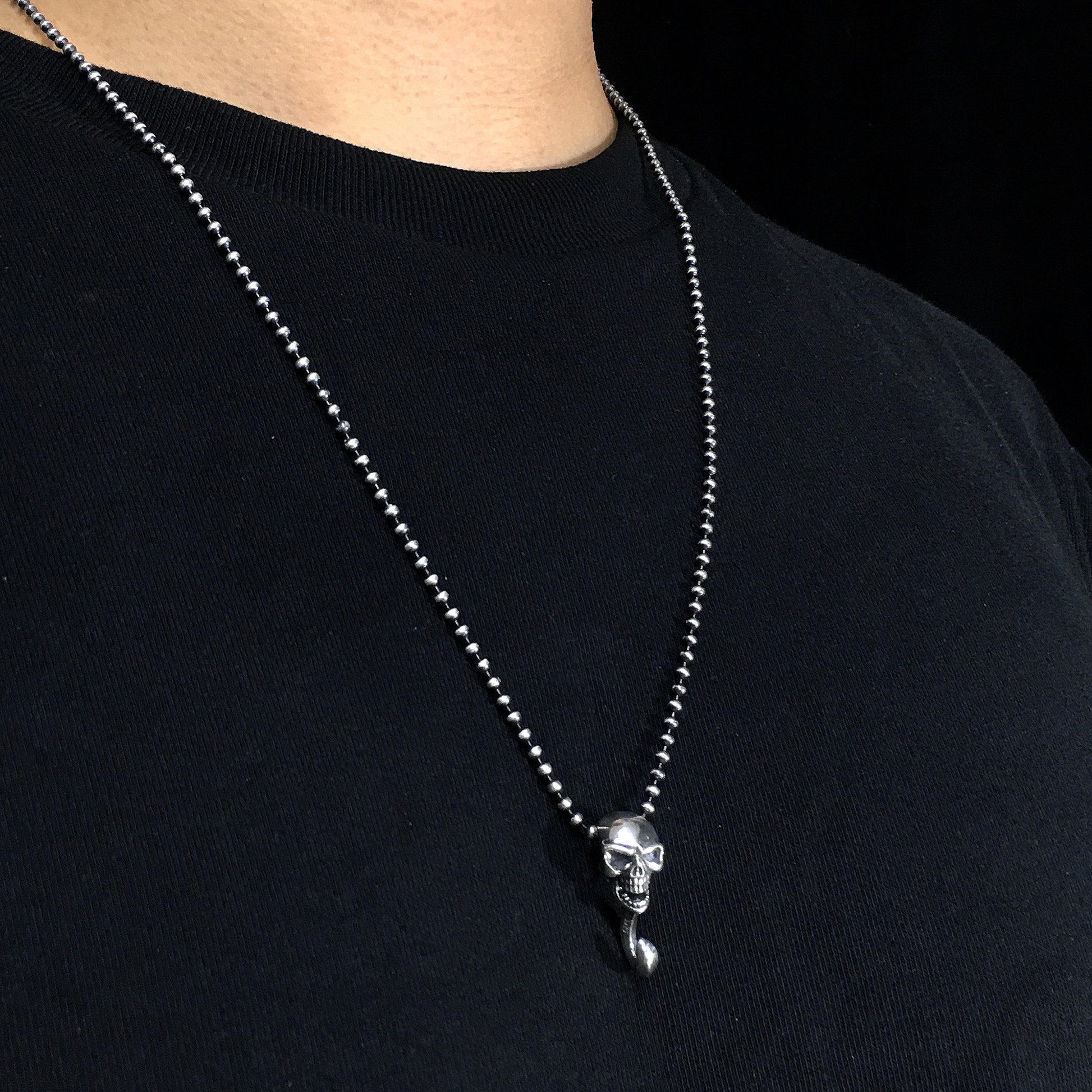 Sterling Silver Antique Style Skull Hook Holder Exclusive Design