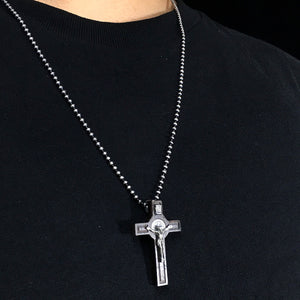 925 Sterling Silver Cross Christ Jesus Pendant Religious Jesus Gift for Men Jewelry
