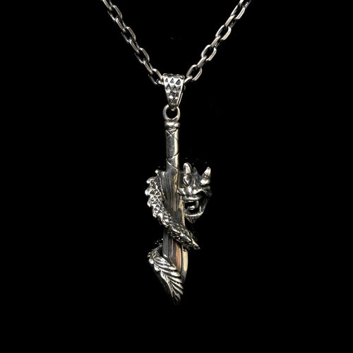 Dragon Sword 925 Sterling Silver Pendant