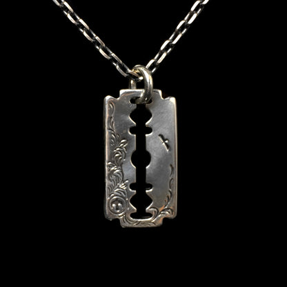 Sterling Silver Razor Blade Pendant