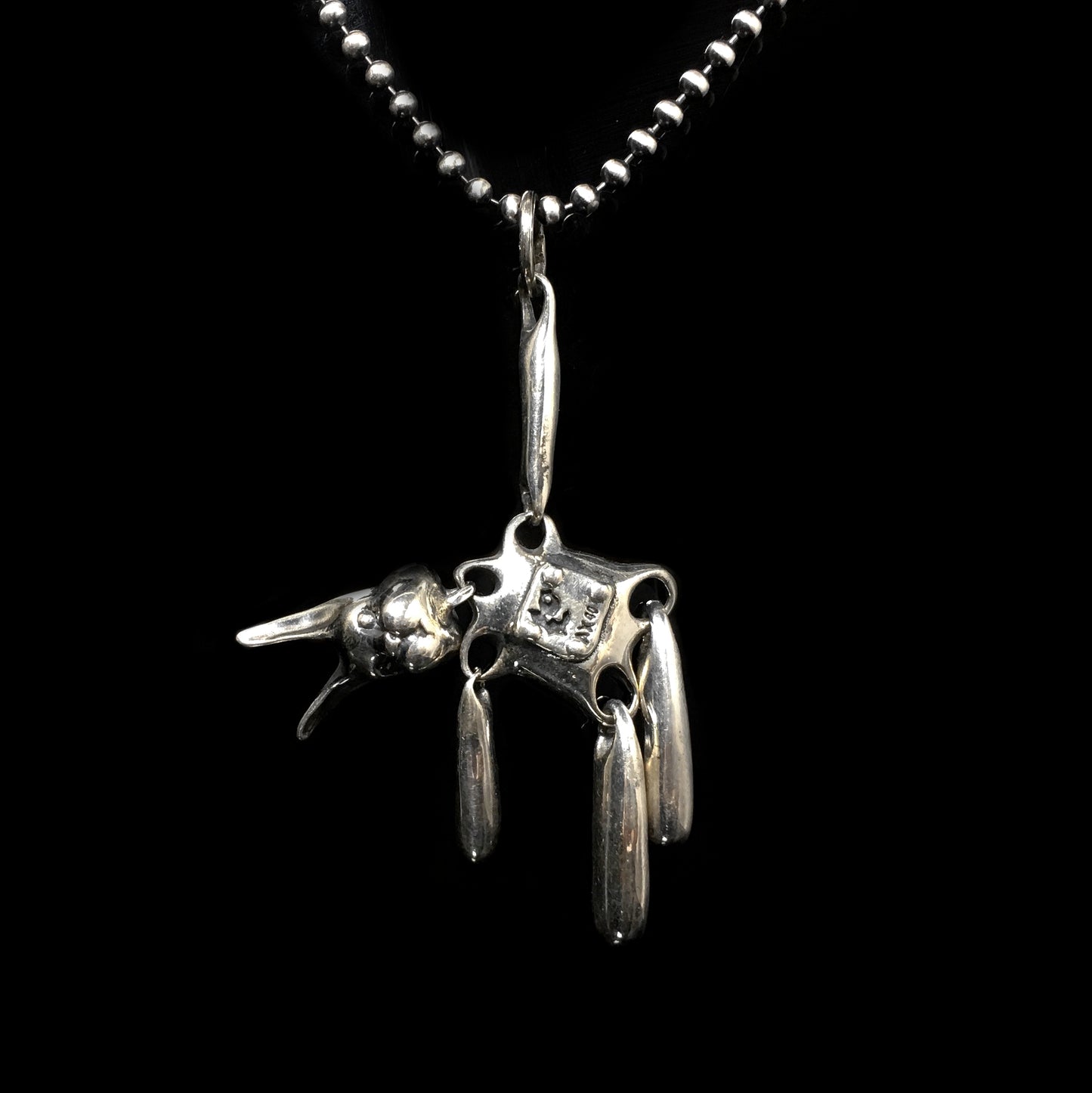 Vintage 925 Sterling Silver Cute Bunny Rabbit Pendant