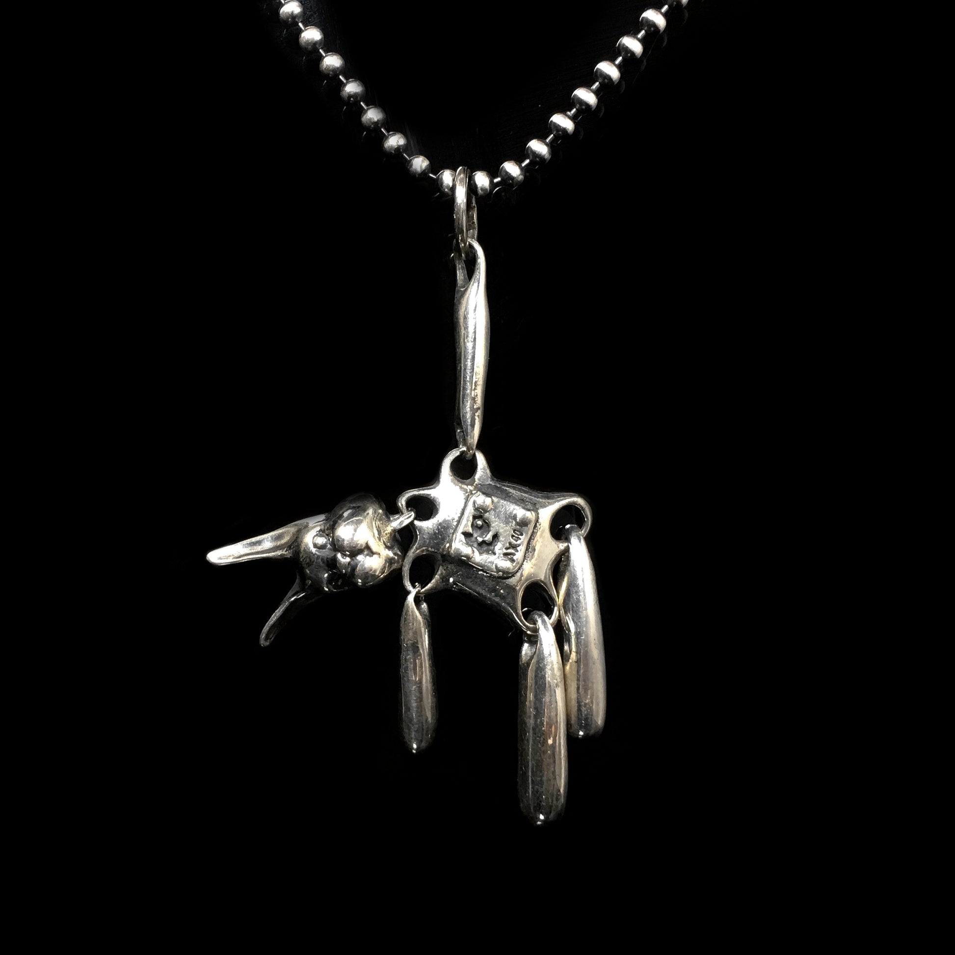 Vintage 925 Sterling Silver Cute Bunny Rabbit Pendant