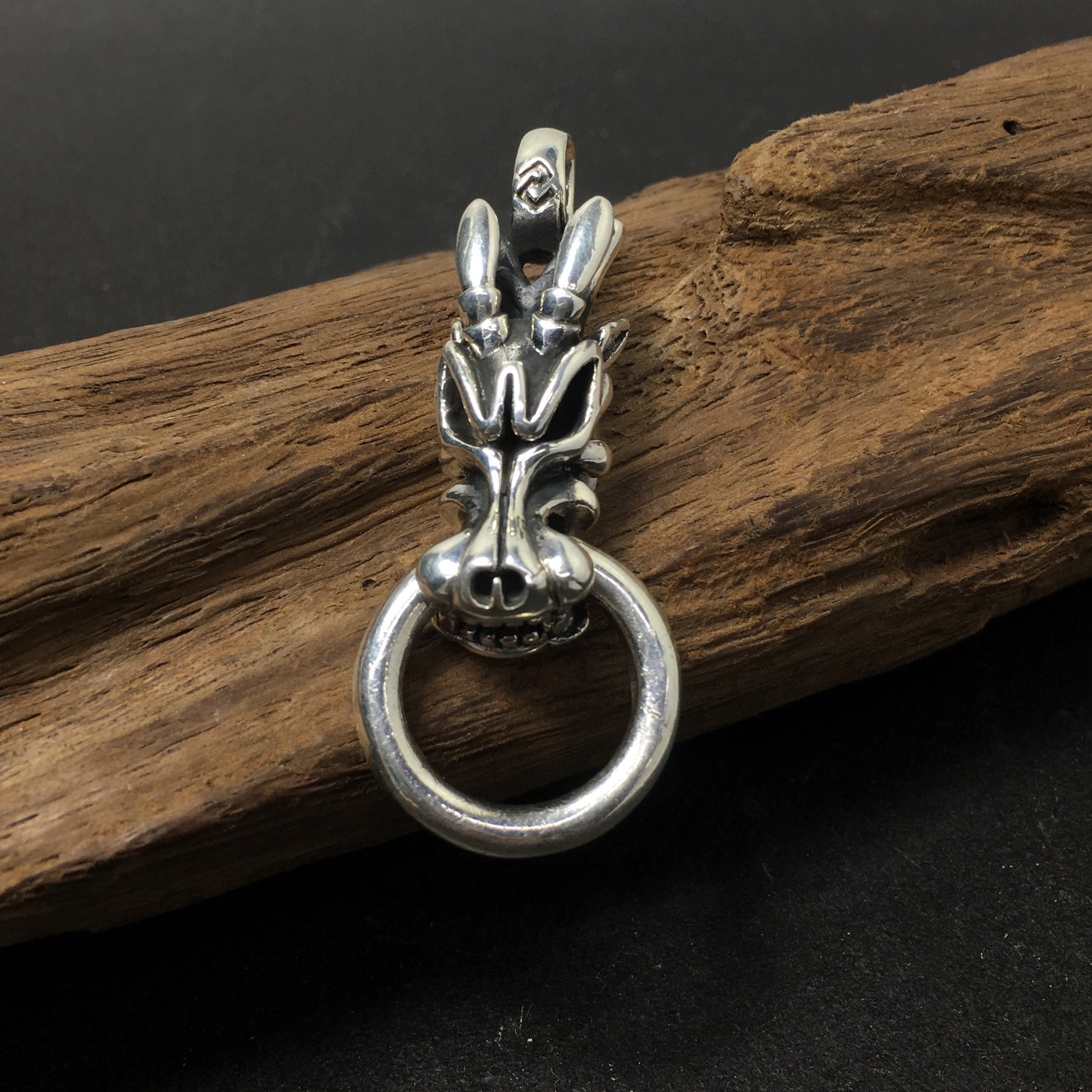 Sterling Silver Dragon Head Pendant