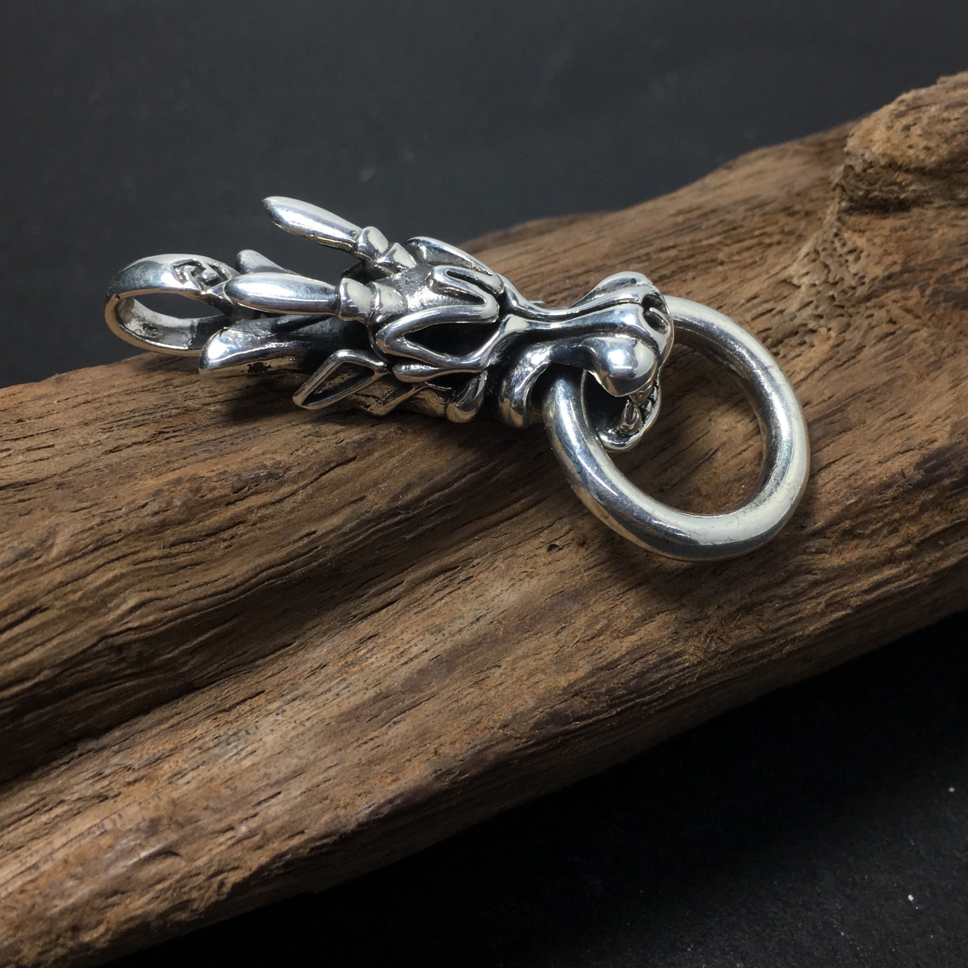 Sterling Silver Dragon Head Pendant