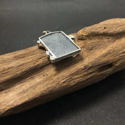 Rectangle Skull Pendant 925 Retro Sterling Silver