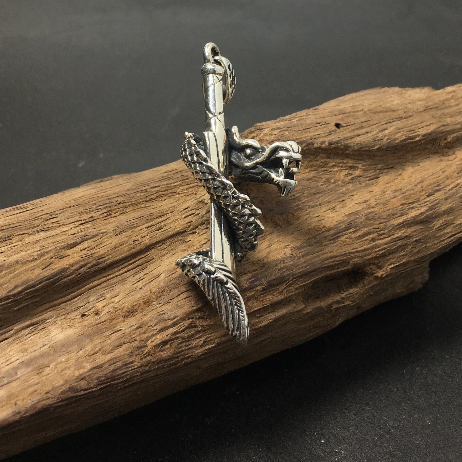 Dragon Sword 925 Sterling Silver Pendant