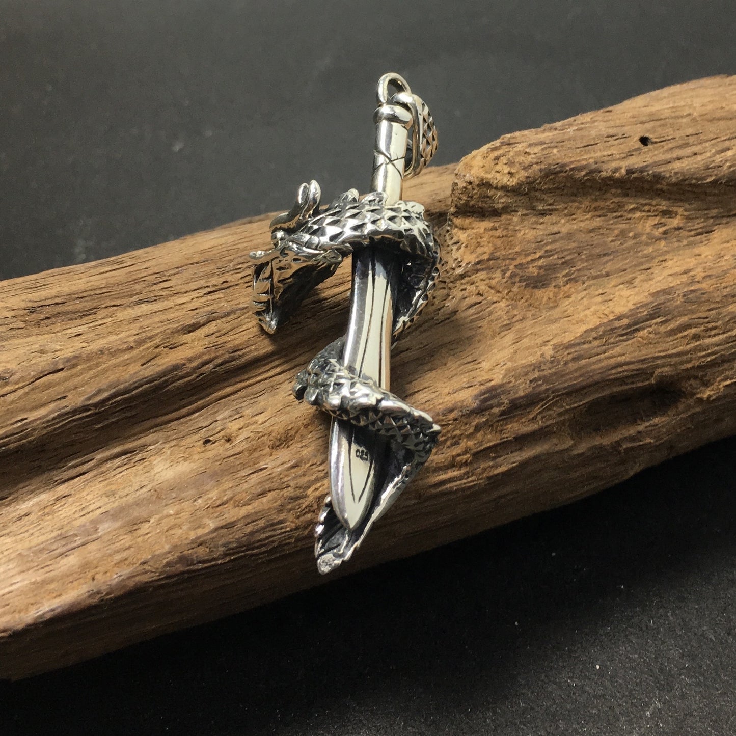 Dragon Sword 925 Sterling Silver Pendant
