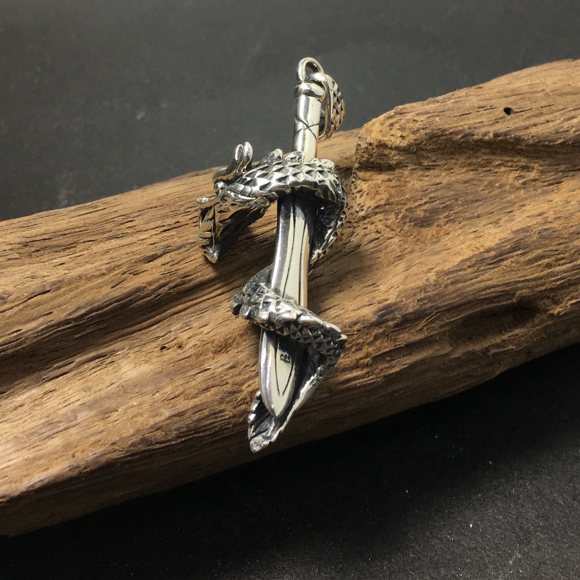 Dragon Sword 925 Sterling Silver Pendant