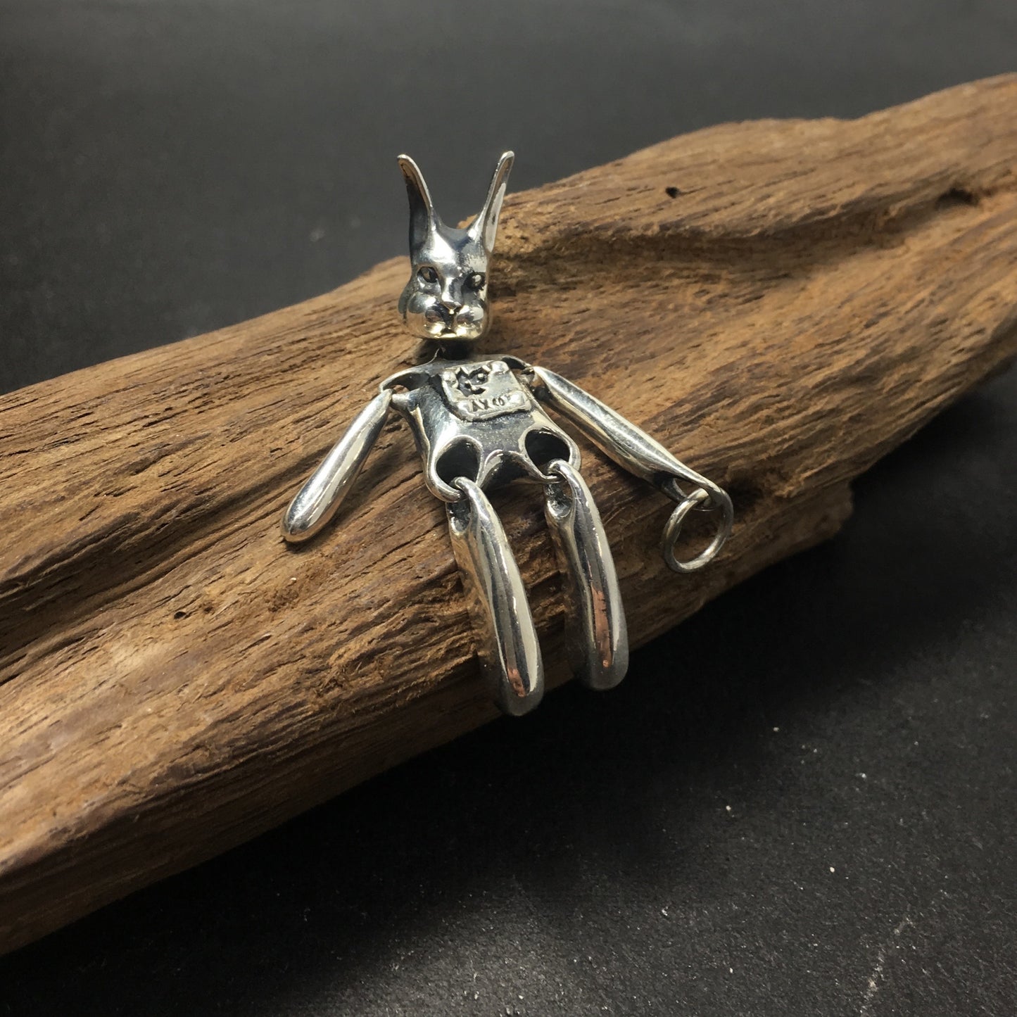 Vintage 925 Sterling Silver Cute Bunny Rabbit Pendant