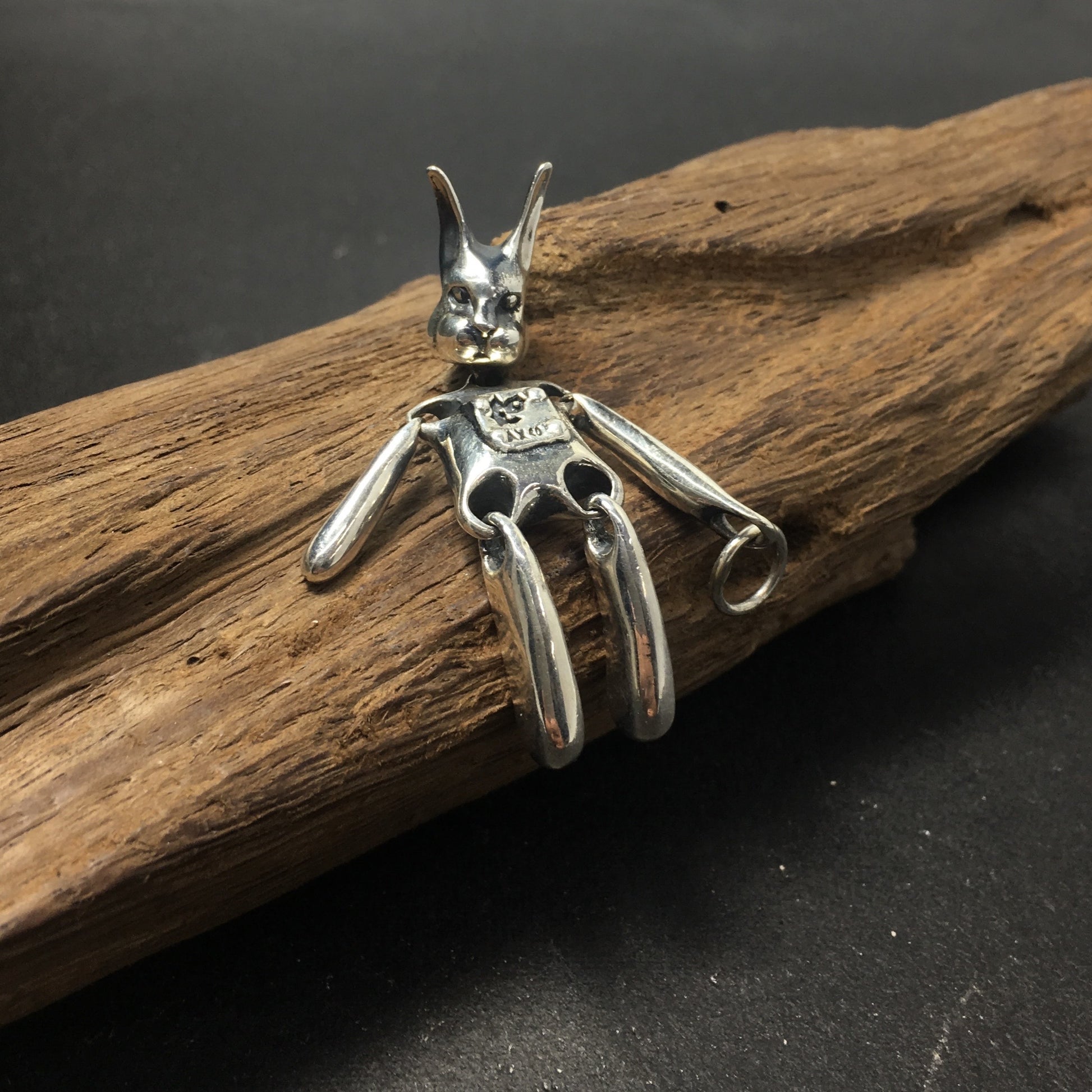 Vintage 925 Sterling Silver Cute Bunny Rabbit Pendant