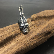 Load image into Gallery viewer, Gothic Sterling Silver Mens Eagle Bird Claw Grabbing Skull Pendant
