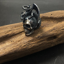 Load image into Gallery viewer, Dragon Skull Silver Pendant Oxidized Unisex Dragon Skull Pendant Jewelry
