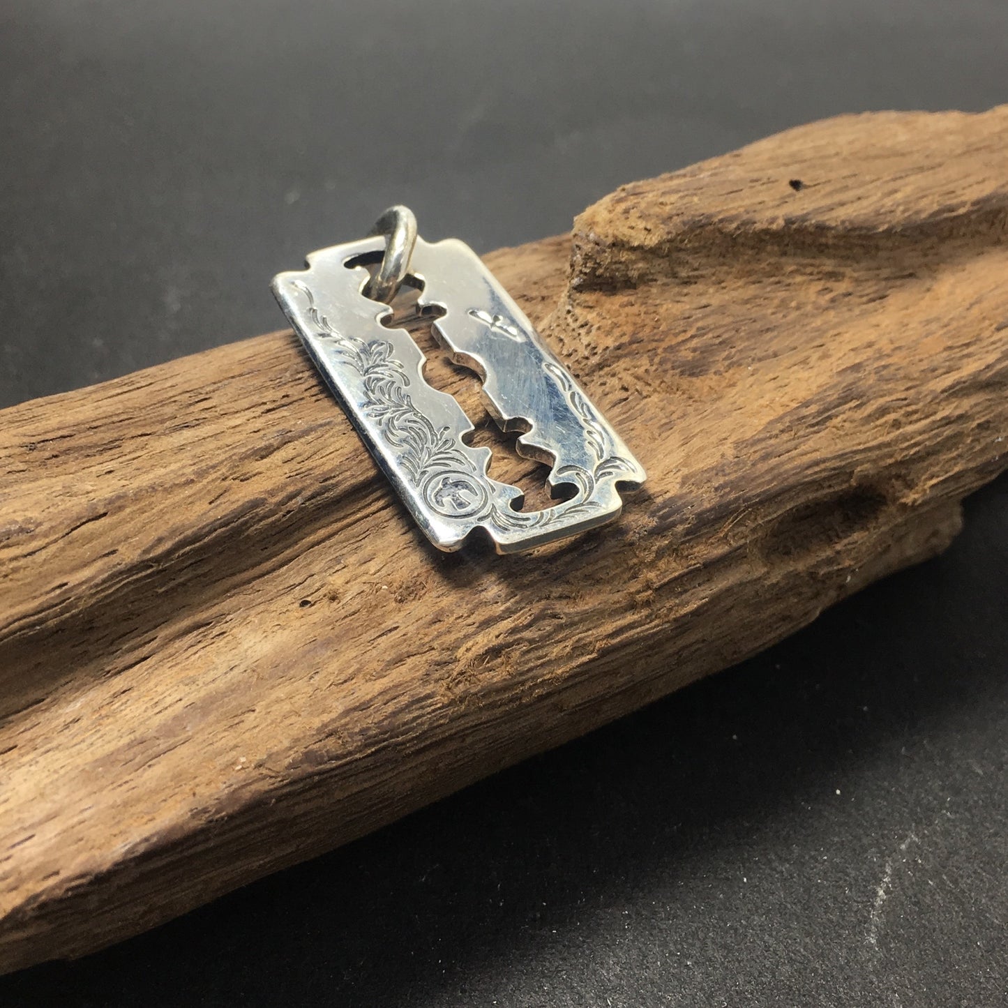 Sterling Silver Razor Blade Pendant