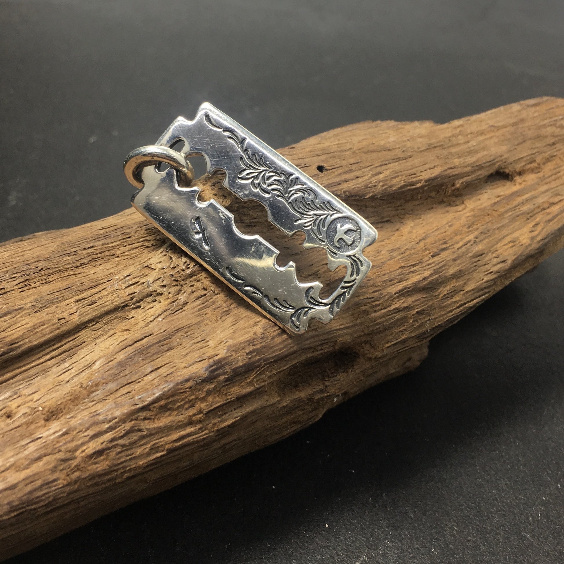 Sterling Silver Razor Blade Pendant