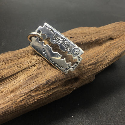 Sterling Silver Razor Blade Pendant