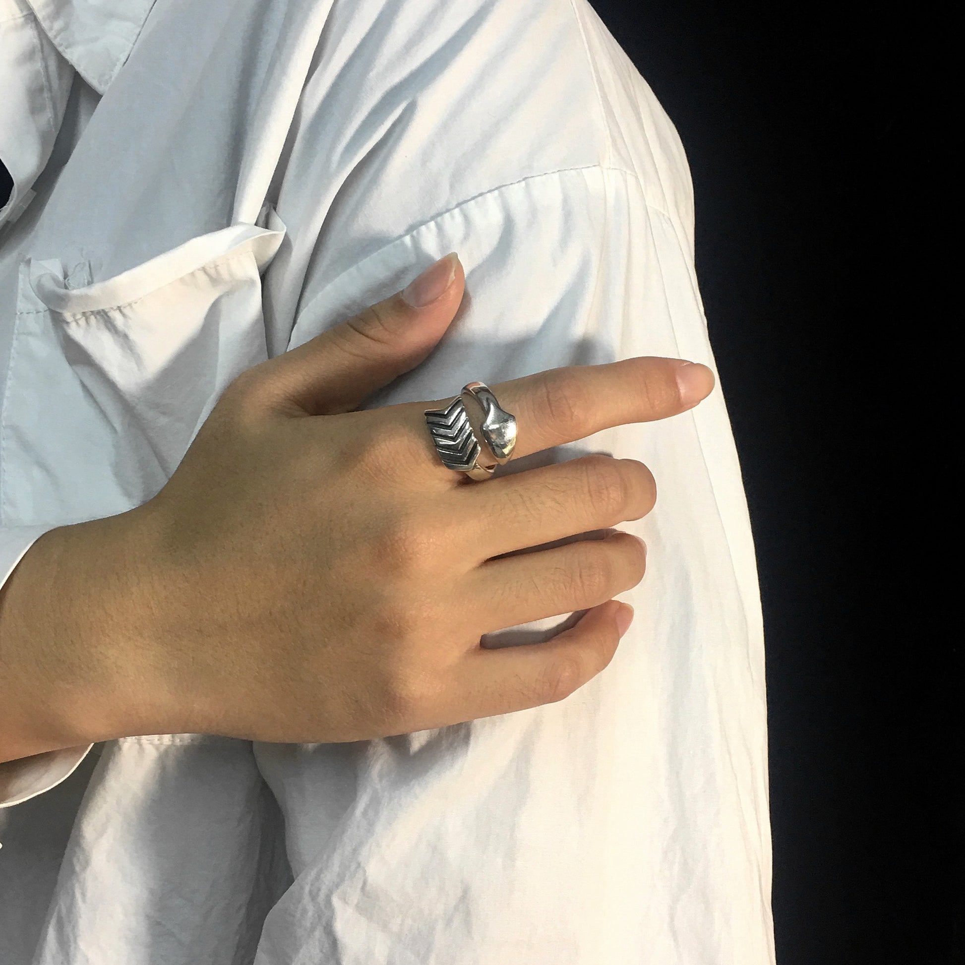 925 Sterling Silver Jewelry Small Twisted Arrow Ring