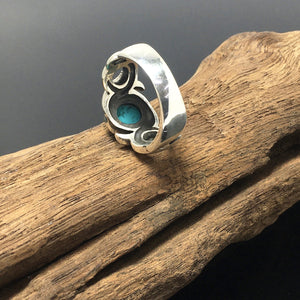 Wave Oval Turquoise Meditation Anxiety Ring