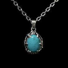 Load image into Gallery viewer, Green Oval Turquoise 925 Sterling Silver Gemstone Jewelry Pendant
