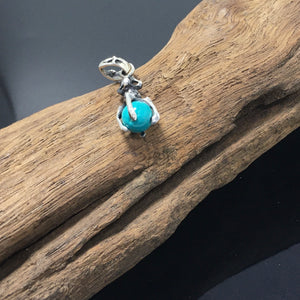 Round Shape Turquoise Sterling Silver Pendant