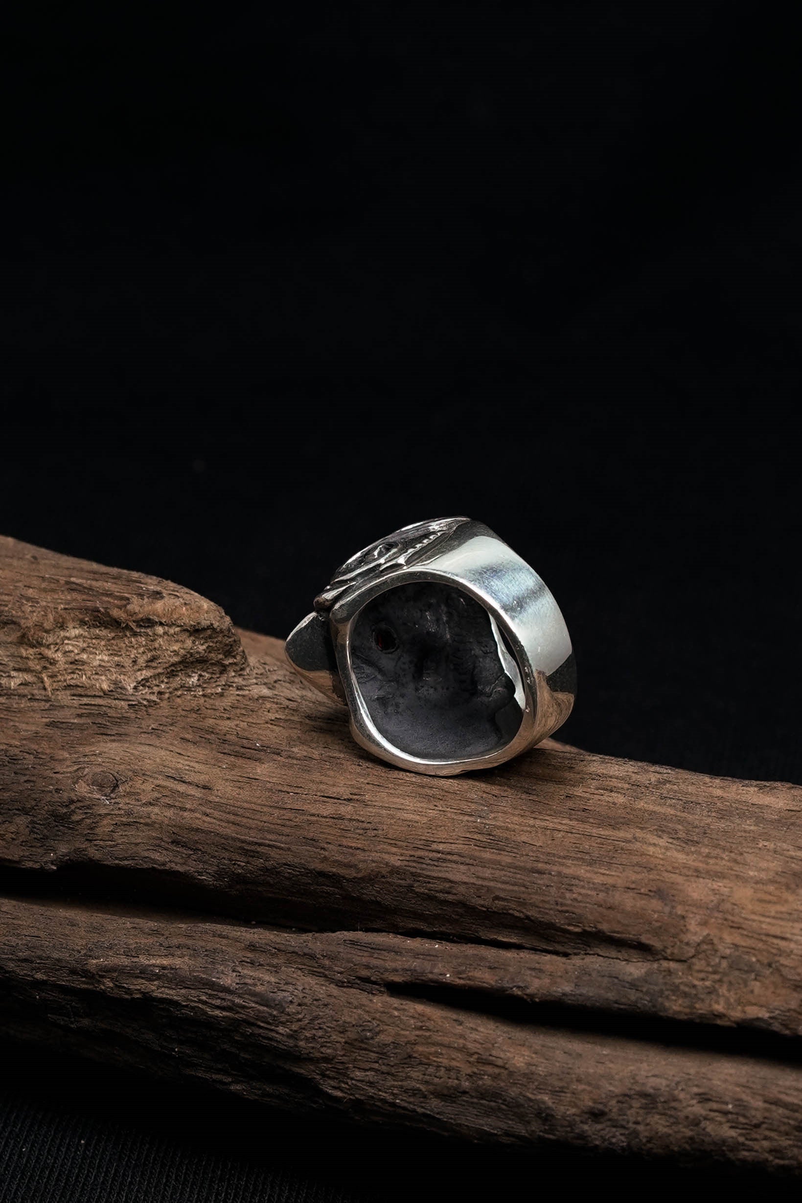 925 Sterling Silver Skull Skeleton Guitar Gothic Ring