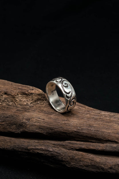925 Sterling Silver Simple Antique Pattern Ring