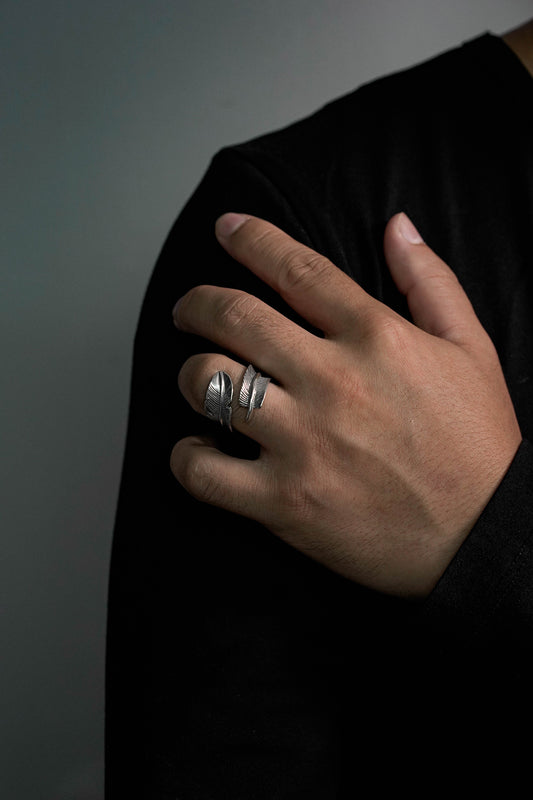 925 Sterling Silver Feather Ring 