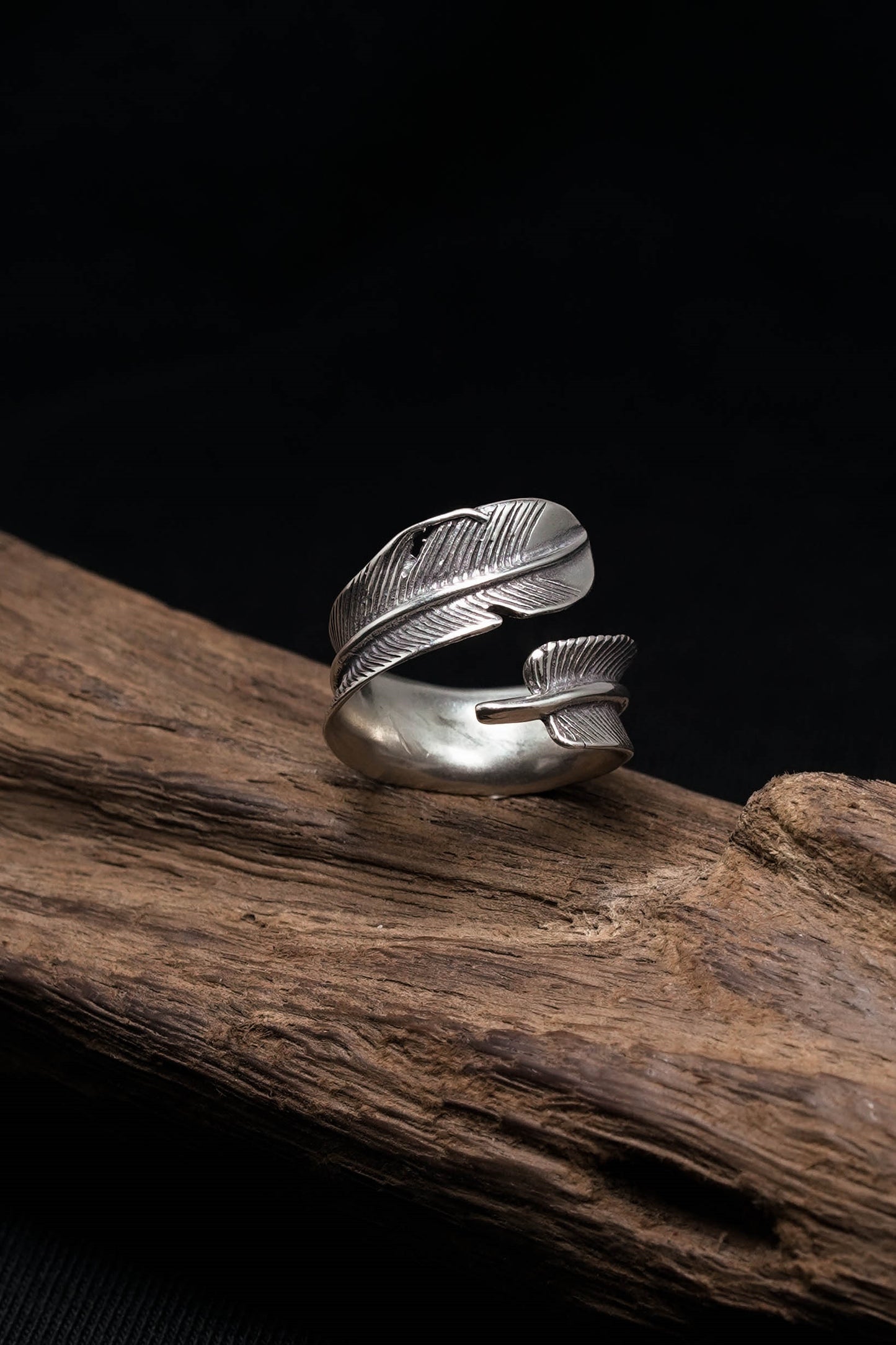 925 Sterling Silver Feather Ring 