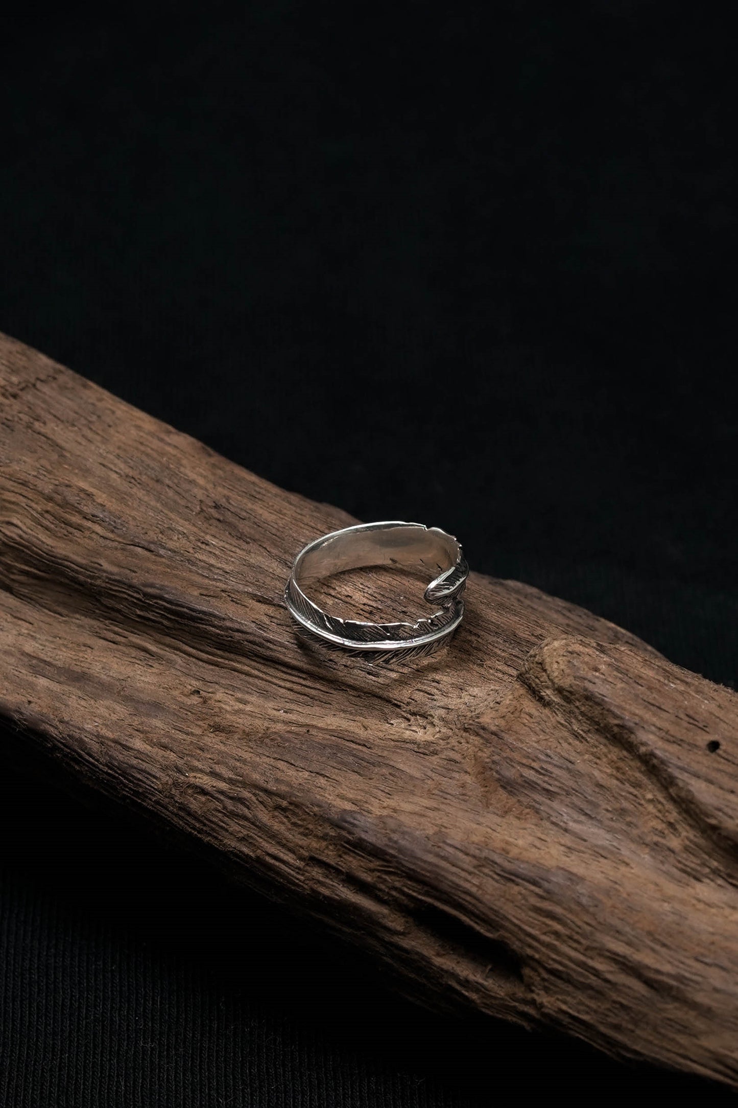 925 Sterling Silver Feather Ring
